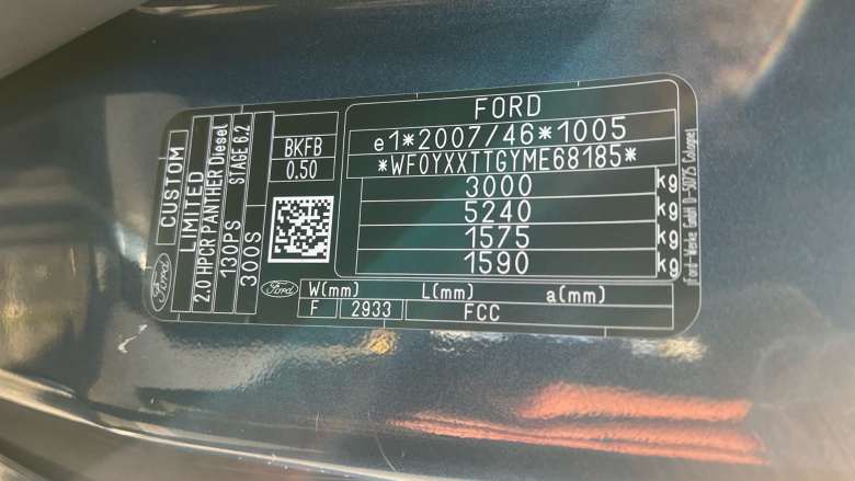 Ford Transit Custom 300 L1 Diesel Fwd 2.0 EcoBlue 130ps Low Roof Limited Van